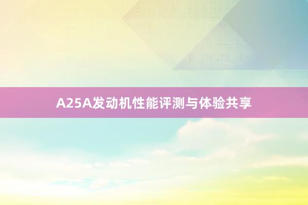 A25A发动机性能评测与体验共享